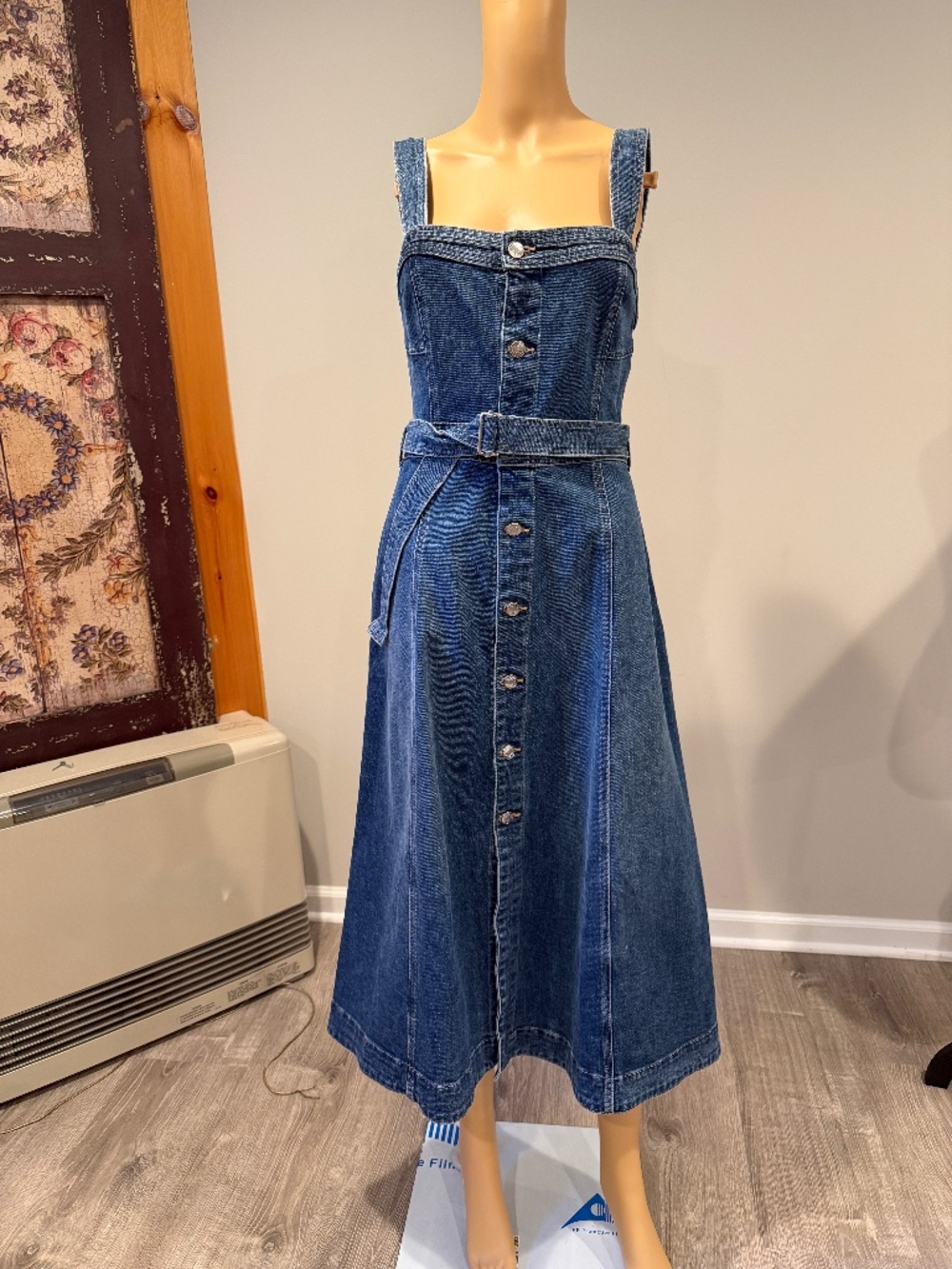 NWT Simkhai Alba Bustier Denim Midi Dress Size 0